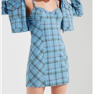 Urban Outfitter blue plaid mini dress